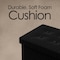 Hastings Home Folding Storage Bench Ottoman 30" Faux Black Leather Foam Padded Lid, Removable Bin for Home 618163TXM - alternate 2